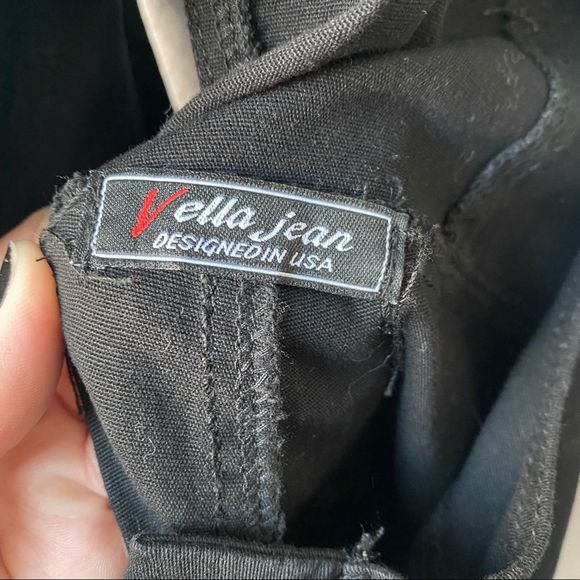 Vella Jean Black Denim Skinny Overalls Sz 1X - Picture 4 of 8